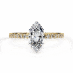 1.36 Carat Marquise Cut Hidden Halo Diamond Engagement Ring with Round Side Stones – Elegant Bridal Ring - Image 5