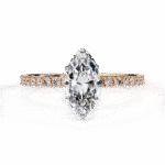 1.36 Carat Marquise Cut Hidden Halo Diamond Engagement Ring with Round Side Stones – Elegant Bridal Ring - Image 9