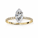 1.36 Carat Marquise Cut Hidden Halo Diamond Engagement Ring with Round Side Stones – Elegant Bridal Ring - Image 6