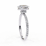 1.36 Carat Oval Cut Hidden Halo Diamond Engagement Ring with Round Side Stones – Elegant Bridal Ring - Image 4