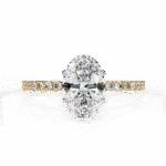 1.36 Carat Oval Cut Hidden Halo Diamond Engagement Ring with Round Side Stones – Elegant Bridal Ring - Image 5