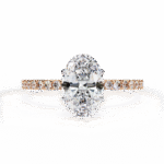 1.36 Carat Oval Cut Hidden Halo Diamond Engagement Ring with Round Side Stones – Elegant Bridal Ring - Image 9