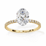 1.36 Carat Oval Cut Hidden Halo Diamond Engagement Ring with Round Side Stones – Elegant Bridal Ring - Image 6