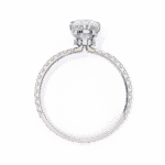 1.36 Carat Oval Cut Hidden Halo Diamond Engagement Ring with Round Side Stones – Elegant Bridal Ring - Image 3