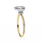 1.36 Carat Pear Cut Hidden Halo Diamond Engagement Ring with Round Side Stones – Elegant Bridal Ring - Image 8