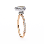 1.36 Carat Pear Cut Hidden Halo Diamond Engagement Ring with Round Side Stones – Elegant Bridal Ring - Image 12