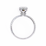 1.36 Carat Pear Cut Hidden Halo Diamond Engagement Ring with Round Side Stones – Elegant Bridal Ring - Image 3