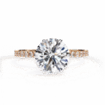 1.36 Carat Round Cut Hidden Halo Diamond Engagement Ring with Round Side Stones – Elegant Bridal Ring - Image 9