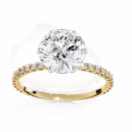 1.36 Carat Round Cut Hidden Halo Diamond Engagement Ring with Round Side Stones – Elegant Bridal Ring - Image 6