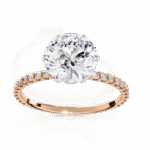 1.36 Carat Round Cut Hidden Halo Diamond Engagement Ring with Round Side Stones – Elegant Bridal Ring - Image 10