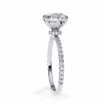 1.36 Carat Round Cut Hidden Halo Diamond Engagement Ring with Round Side Stones – Elegant Bridal Ring - Image 4