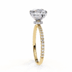 1.36 Carat Round Cut Hidden Halo Diamond Engagement Ring with Round Side Stones – Elegant Bridal Ring - Image 8