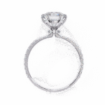 1.36 Carat Round Cut Hidden Halo Diamond Engagement Ring with Round Side Stones – Elegant Bridal Ring - Image 3