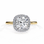 1.24 Carat Cushion Cut Halo Diamond Engagement Ring – Elegant Bridal Jewelry - Image 5