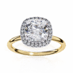 1.24 Carat Cushion Cut Halo Diamond Engagement Ring – Elegant Bridal Jewelry - Image 6