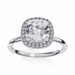 1.24 Carat Cushion Cut Halo Diamond Engagement Ring – Elegant Bridal Jewelry - Image 2