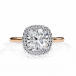 1.24 Carat Cushion Cut Halo Diamond Engagement Ring – Elegant Bridal Jewelry - Image 9