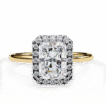 1.20 Carat Radiant Cut Halo Diamond Engagement Ring with Round Side Stones – Elegant Bridal Jewelry - Image 5