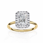 1.20 Carat Radiant Cut Halo Diamond Engagement Ring with Round Side Stones – Elegant Bridal Jewelry - Image 6