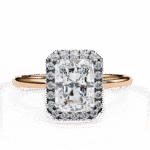 1.20 Carat Radiant Cut Halo Diamond Engagement Ring with Round Side Stones – Elegant Bridal Jewelry - Image 9
