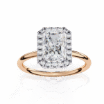 1.20 Carat Radiant Cut Halo Diamond Engagement Ring with Round Side Stones – Elegant Bridal Jewelry - Image 10