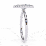 1.20 Carat Marquise Cut Halo Diamond Engagement Ring with Round Side Stones – Elegant Bridal Jewelry - Image 3