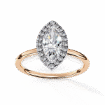 1.20 Carat Marquise Cut Halo Diamond Engagement Ring with Round Side Stones – Elegant Bridal Jewelry - Image 10