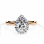 1.18 Carat Pear Cut Halo Diamond Engagement Ring with Round Side Stones – Elegant Bridal Jewelry - Image 9
