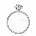 1.18 Carat Pear Cut Halo Diamond Engagement Ring with Round Side Stones – Elegant Bridal Jewelry - Image 4