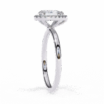 1.18 Carat Pear Cut Halo Diamond Engagement Ring with Round Side Stones – Elegant Bridal Jewelry - Image 3