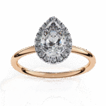 1.18 Carat Pear Cut Halo Diamond Engagement Ring with Round Side Stones – Elegant Bridal Jewelry - Image 10