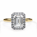 1.20 Carat Emerald Cut Halo Diamond Engagement Ring with Round Side Stones – Elegant Bridal Jewelry - Image 5