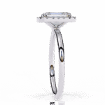 1.20 Carat Emerald Cut Halo Diamond Engagement Ring with Round Side Stones – Elegant Bridal Jewelry - Image 3