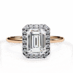 1.20 Carat Emerald Cut Halo Diamond Engagement Ring with Round Side Stones – Elegant Bridal Jewelry - Image 8