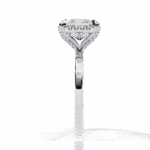 2.36 Carat Princess Cut Hidden Halo Engagement Ring with Round Side Stones – Luxury Diamond Jewelry - Image 3