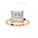 2.36 Carat Princess Cut Hidden Halo Engagement Ring with Round Side Stones – Luxury Diamond Jewelry - Image 10