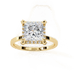 2.36 Carat Princess Cut Hidden Halo Engagement Ring with Round Side Stones – Luxury Diamond Jewelry - Image 6