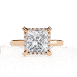 2.36 Carat Princess Cut Hidden Halo Engagement Ring with Round Side Stones – Luxury Diamond Jewelry - Image 9