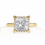 2.36 Carat Princess Cut Hidden Halo Engagement Ring with Round Side Stones – Luxury Diamond Jewelry - Image 5