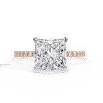 2.52 Carat Princess Cut Hidden Halo Diamond Engagement Ring with Round Side Stones – Elegant Bridal Ring - Image 9