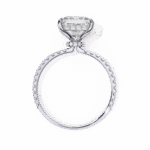 2.52 Carat Princess Cut Hidden Halo Diamond Engagement Ring with Round Side Stones – Elegant Bridal Ring - Image 3