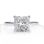 2.16 Carat Princess Cut Hidden Halo Diamond Engagement Ring – Elegant Bridal Jewelry