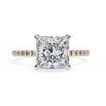 2.34 Carat Princess Cut Hidden Halo Diamond Engagement Ring with Round Side Stones- Luxury Diamond Jewelry - Image 5