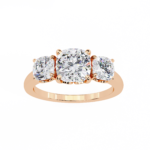Three Stone 2 Carat Cushion Cut Diamond Engagement Ring for Women – Elegant Bridal Jewelry - Image 10