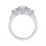 Three Stone 2 Carat Cushion Cut Diamond Engagement Ring for Women – Elegant Bridal Jewelry - Image 3