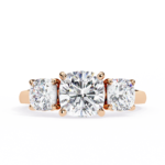Three Stone 2 Carat Cushion Cut Diamond Engagement Ring for Women – Elegant Bridal Jewelry - Image 9