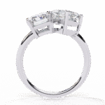 Toi et Moi 2.00 Carat Radiant & Asscher Cut Diamond Engagement Ring – Two Stone Bridal Jewelry - Image 3