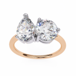 Toi et Moi 2.00 Carat Pear & Round Cut Diamond Engagement Ring – Two Stone Bridal Jewelry - Image 10