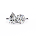 Toi et Moi 2.00 Carat Pear & Round Cut Diamond Engagement Ring – Two Stone Bridal Jewelry