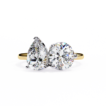Toi et Moi 2.00 Carat Pear & Round Cut Diamond Engagement Ring – Two Stone Bridal Jewelry - Image 5